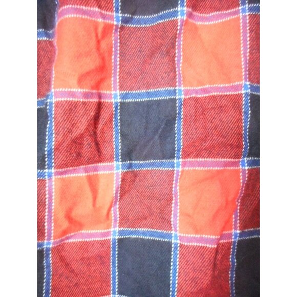 Vintage Sz M blue black Red Plaid long sleeve button front Shirt Rugged Wear - Picture 3 of 4